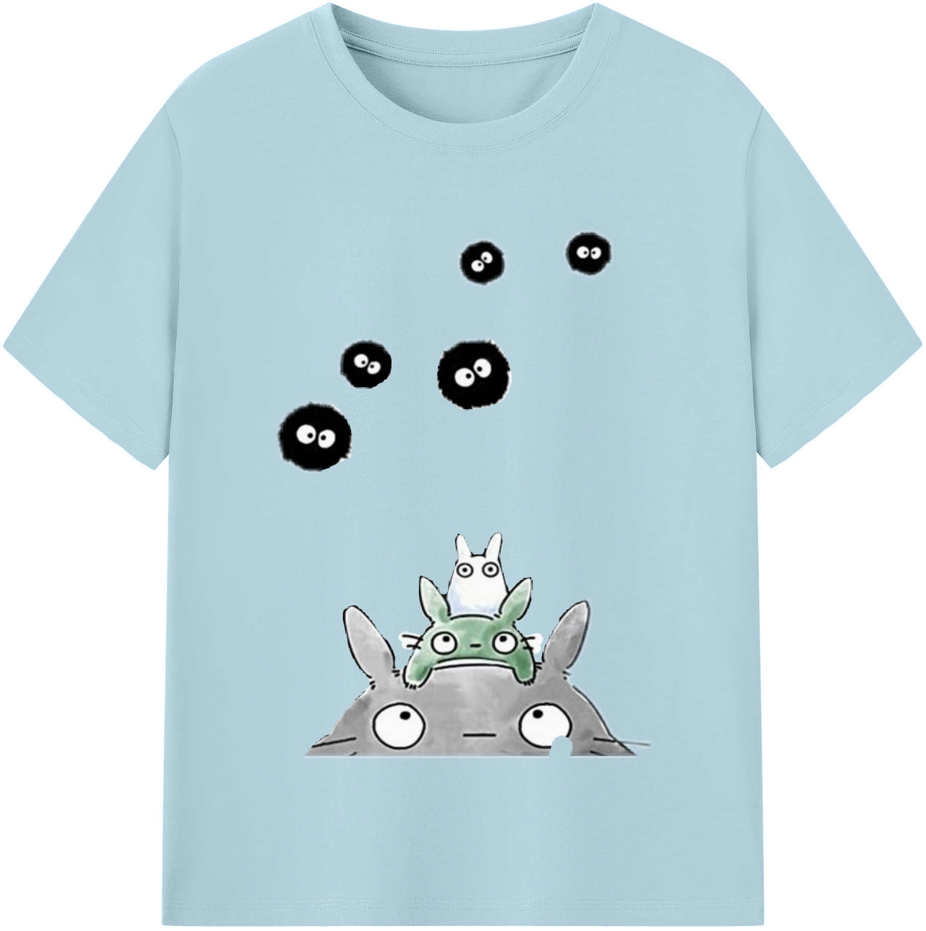 （画像用） となりのトトロ 草壁メイ 草壁サツキ My Neighbor Totoro Satsuki Kusakabe Mei Kusakabe 綿100％半袖Tシャツ（フロントプリント）